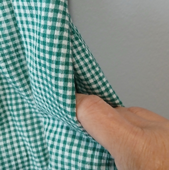 J. Crew 100% Cotton Green Gingham Midi Skirt Womens Size 10 - Picture 4 of 4